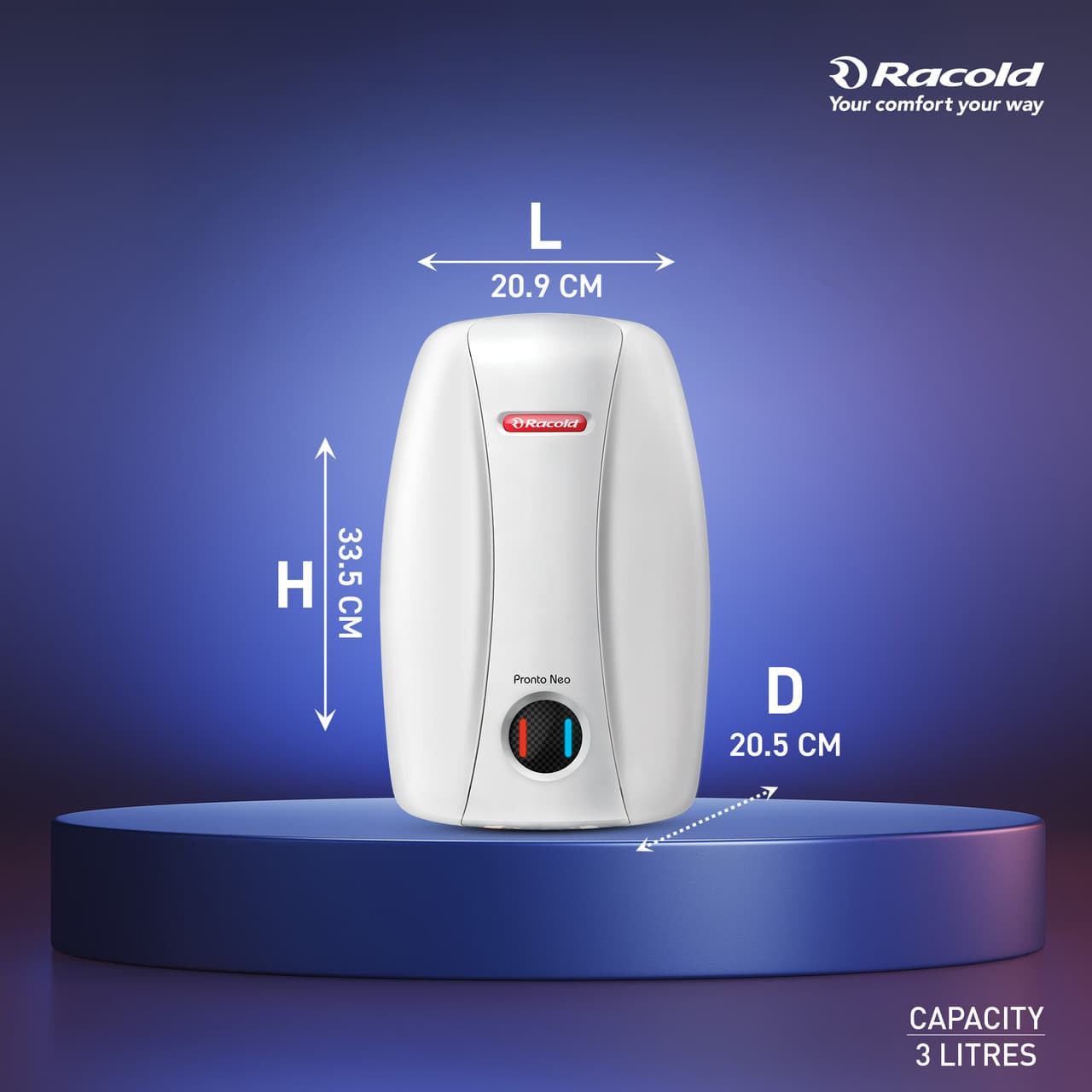 Racold 3L Instant Water Geyser - View 2