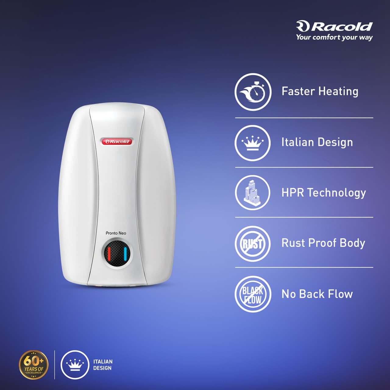Racold 3L Instant Water Geyser - View 3