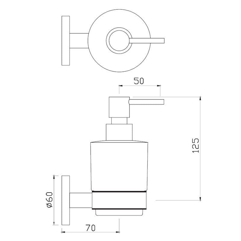 Jaquar Continental Chrome Finish Soap Dispenser with Glass Bottle, ACN-CHR-1135N - View 2