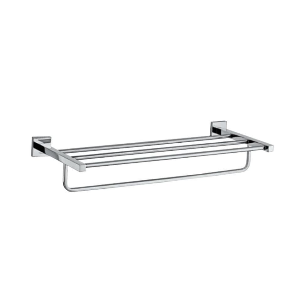 Jaquar Kubix Prime 600mm long Chrome Finish Stainless Steel Towel Rack with Lower Hangers, AKP-CHR-35781PS