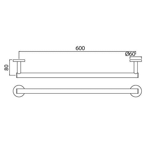 Jaquar Continental Chrome Finish 600mm Stainless Steel Towel Bar/Rail , ACN-CHR-1111SM - View 2