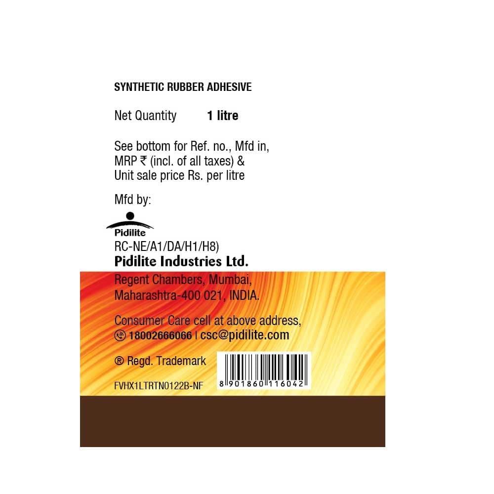 Fevicol HeatX Heatproof Adhesive - Best used for all kinds of lamination, especially the ones with a lot of heat exposure, Ideal for vertical lamination applications | 40 sq. feet/ liter approx. for large surface like laminate | Use in well-ventilated area, avoid prolonged breathing of vapors. Do not use near fire or source of ignition and refrain from smoking. Keep out of reach of children. - View 8