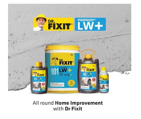 Dr.Fixit 101 Pidiproof LW+ - Waterproofing of concrete and sand-cement mortars used in | Basements, | Roof slabs and screeds, | Water tanks & water retaining structures, | External plastering, | Bathrooms and balconies, | Sumps and drains | Do not add Dr. Fixit Pidiproof LW+ directly to dry cement & aggregate mix. | Maintain water-cement ratio as low as possible. | Do not increase the dosage of Dr. Fixit Pidiproof LW+ than the recommendation | Best before 2 years from the date manufacture - View 7