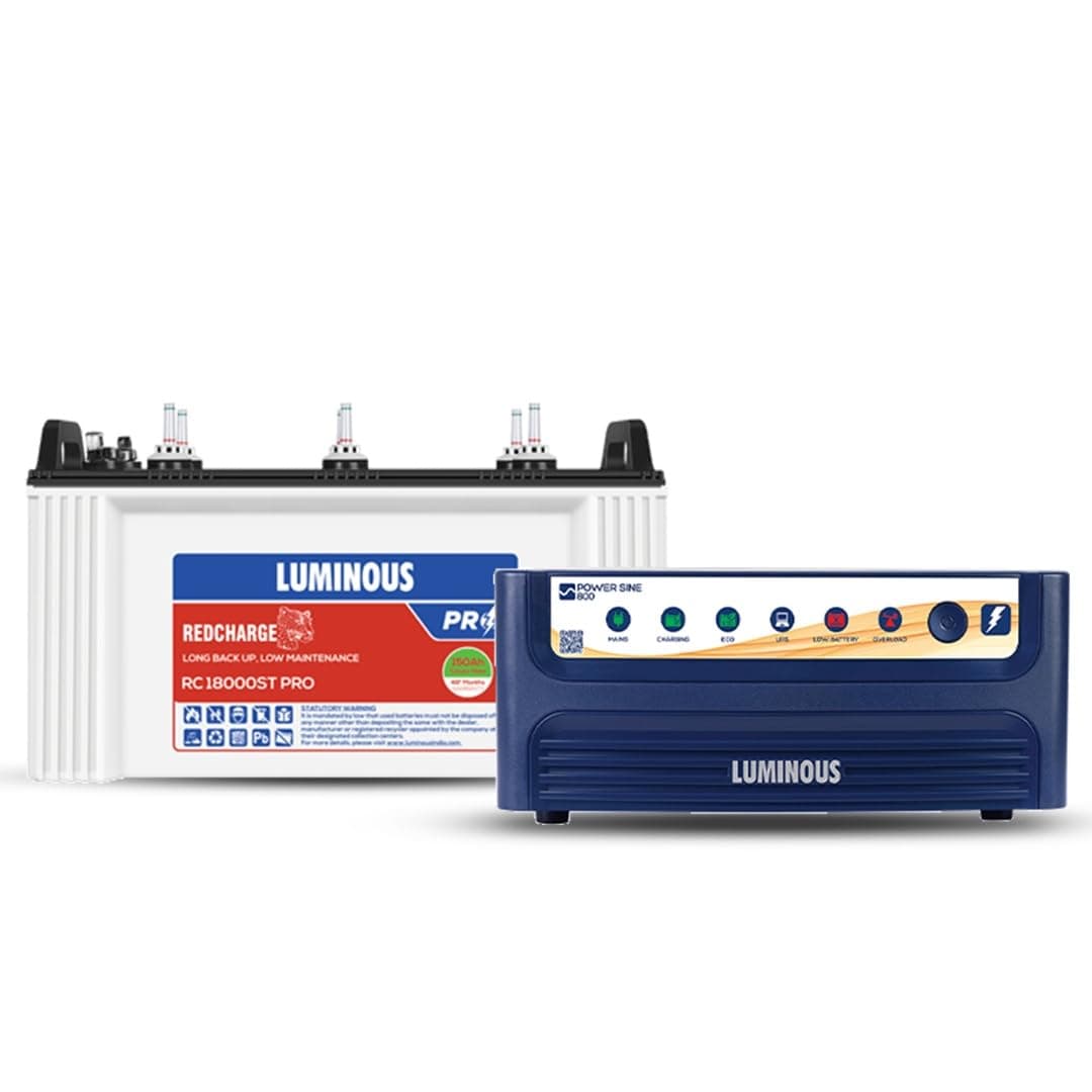 Luminous Power Sine 800 Pure Sine Wave Inverter with RC18000ST Short Inverter Battery Combo