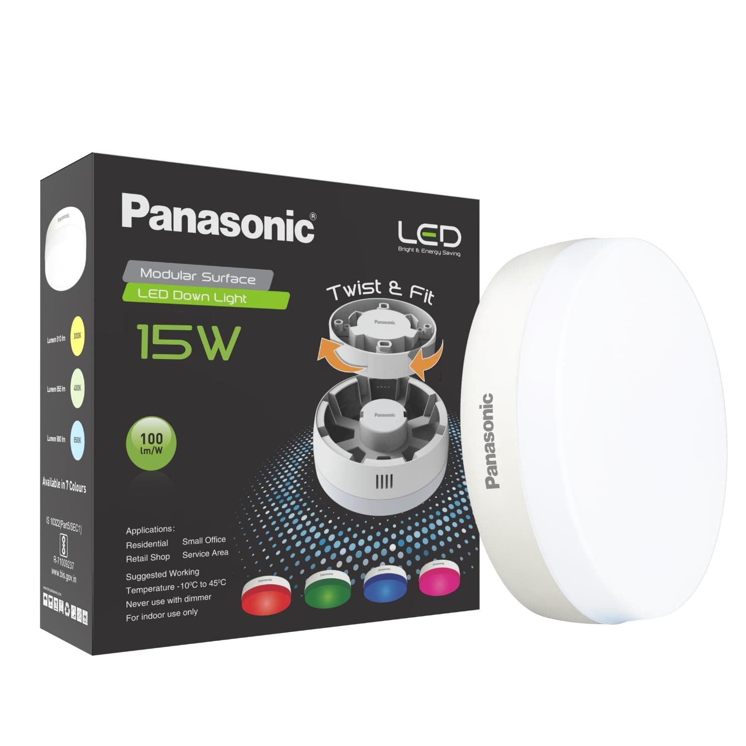 Panasonic Twist & Fit Surface LED Down Light