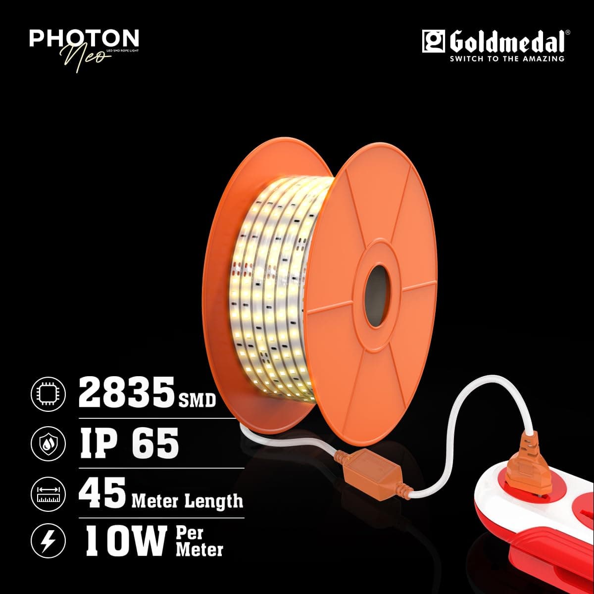Goldmedal Photon Neo LED SMD Rope Light, 45Mtr - 45 Mtr | GL9C12056120WW | 140-270 V - View 2