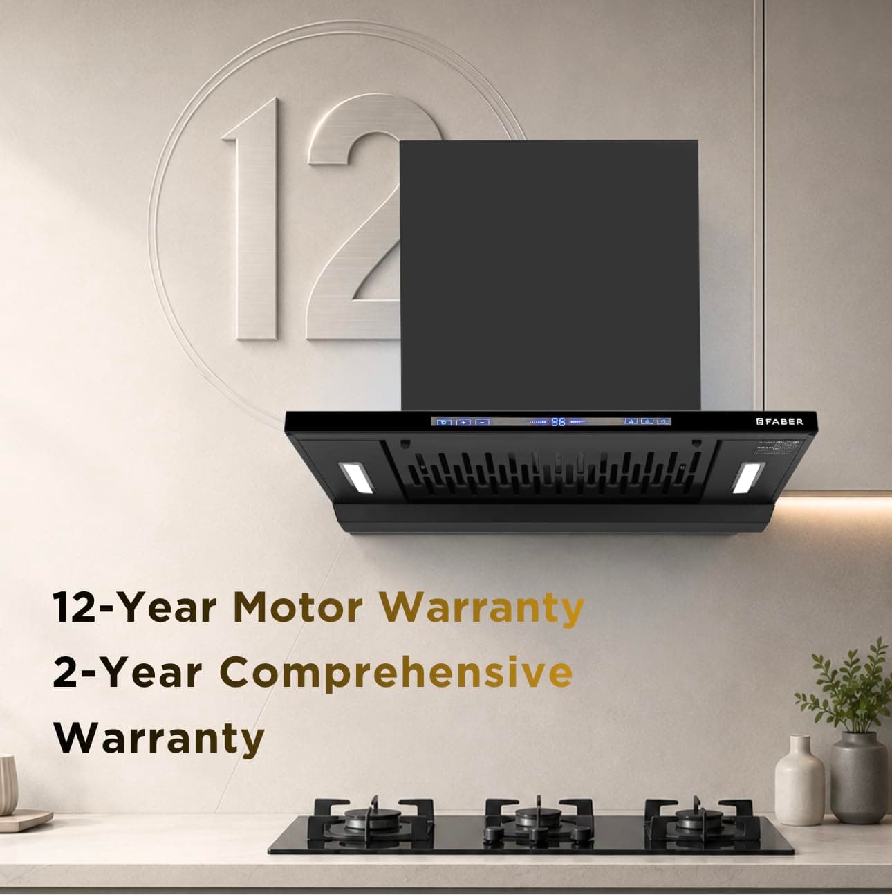Faber Hood SlimX Black BLDC Autoclean Filterless Wall Mounted T-Shape Chimney - Hood BLDC | Black | 325.0747.465 - View 9