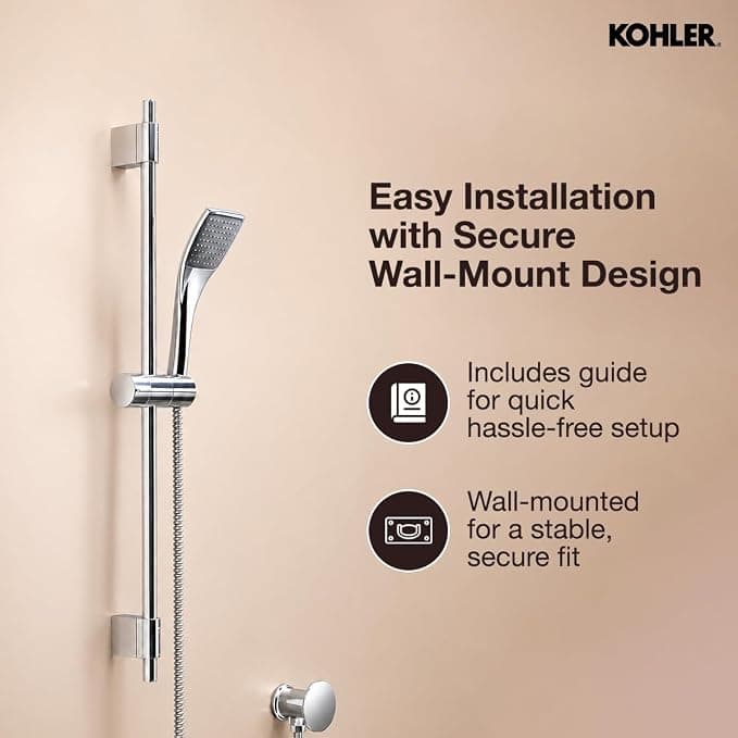 Kohler Rainjoy 68.5cm Wall-Mount Slide Bar, 72740IN-CP - 68.5 cm | 72740IN-CP | Chrome Finish - View 6