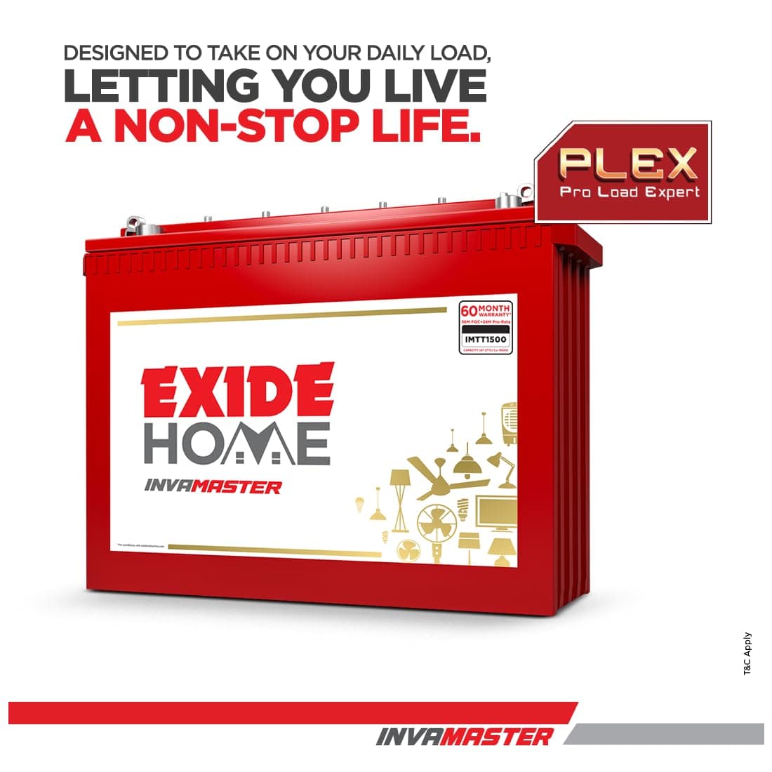 Exide InvaMaster 12V Tall Tubular Inverter Battery - Tall Tubular Inverter Battery | FEM0-IMTT1500 | 220v ± 7v AC - View 11