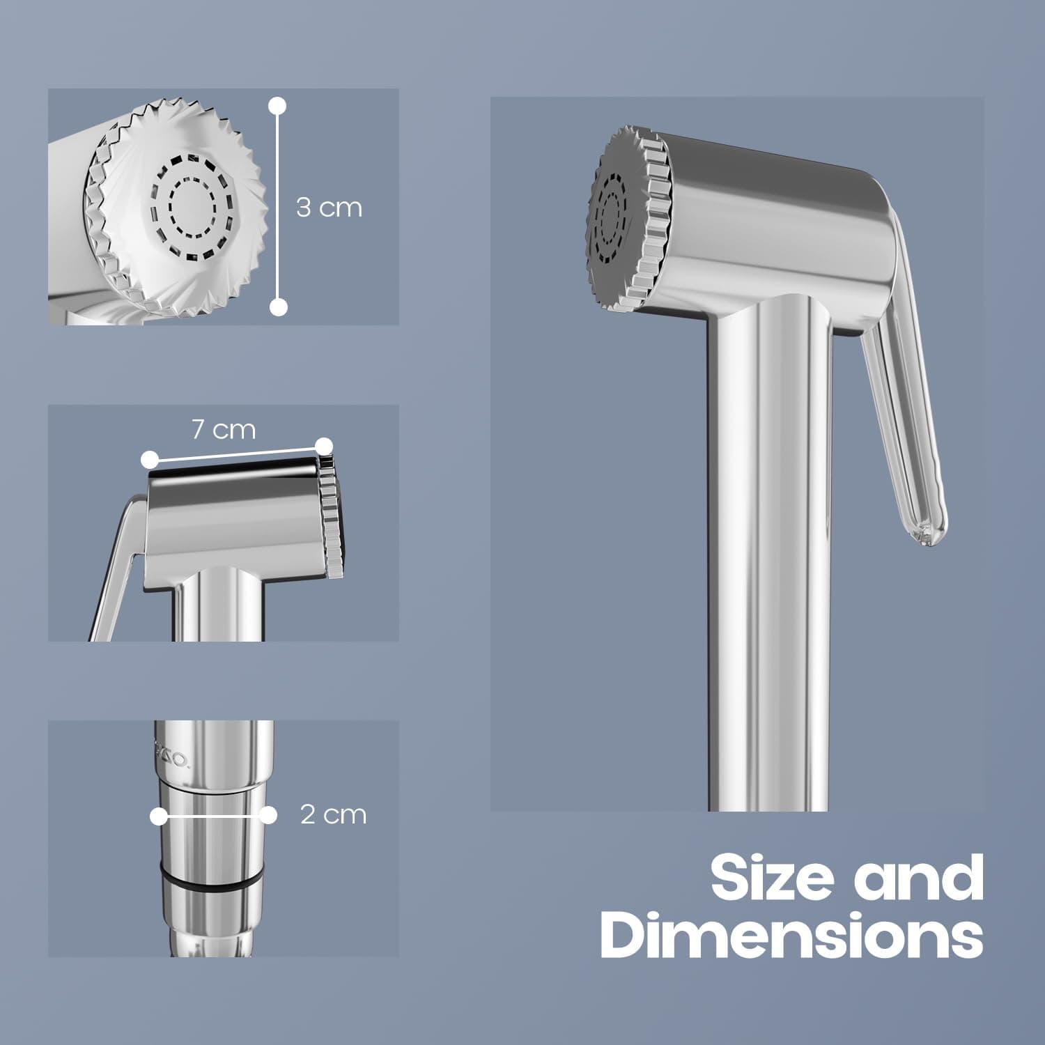 Lorazzo Classic Health Faucet Set - Health Faucet | ABS | Silver - View 6