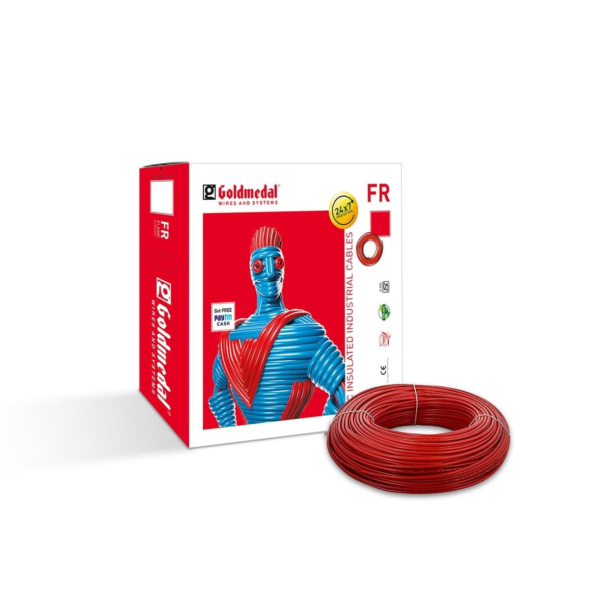 Goldmedal FR Wire, 180Mtr - Suitable for use in residences, schools, theatres, commercial complexes, apartments, high rise buildings, fire alarms, and emergency lighting circuits. | 180 | Blue - View 76