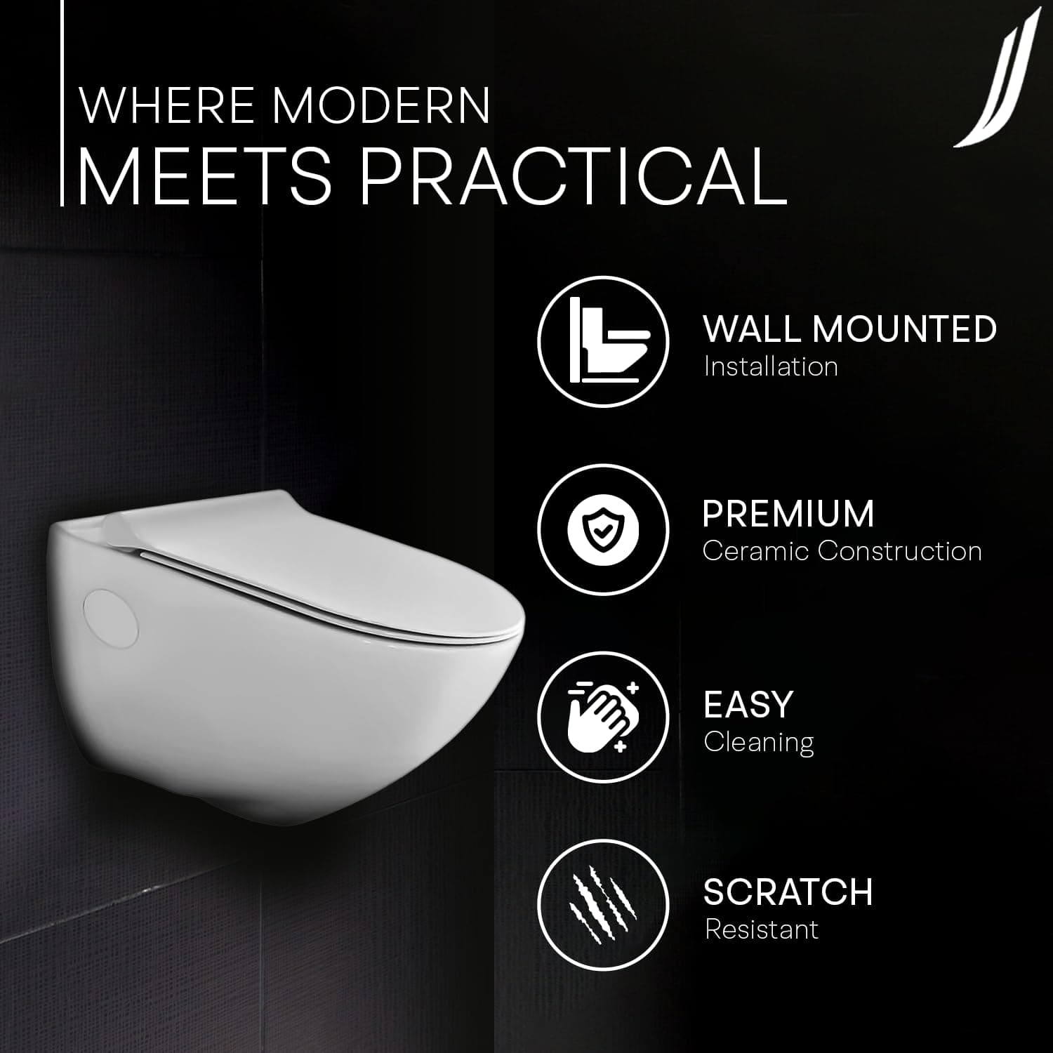 Jaquar Rimless Wall Hung WC - Wall Hung WC | Ceramic | White - View 6