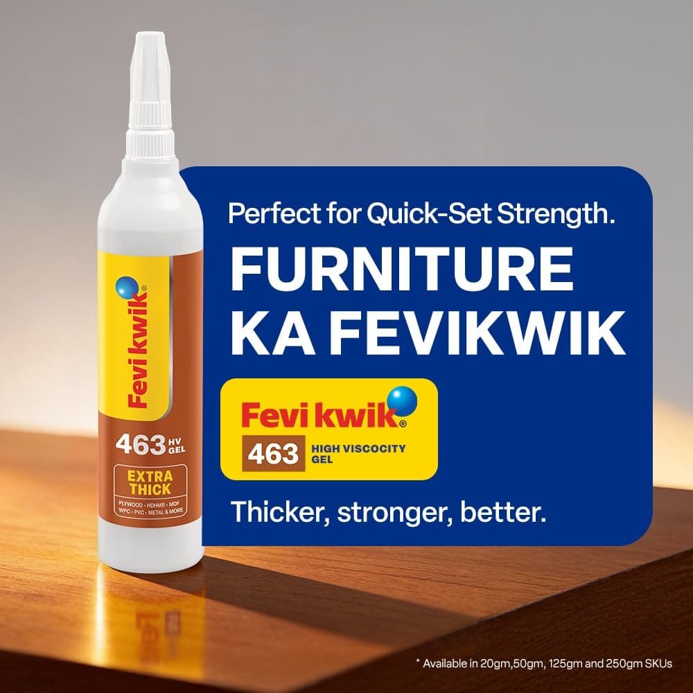 Fevikwik Pidilite Fevi Kwik 463 High Viscosity Instant Glue - 125 gm | Instant Bonding Super Glue | FFK852512500000 - View 11