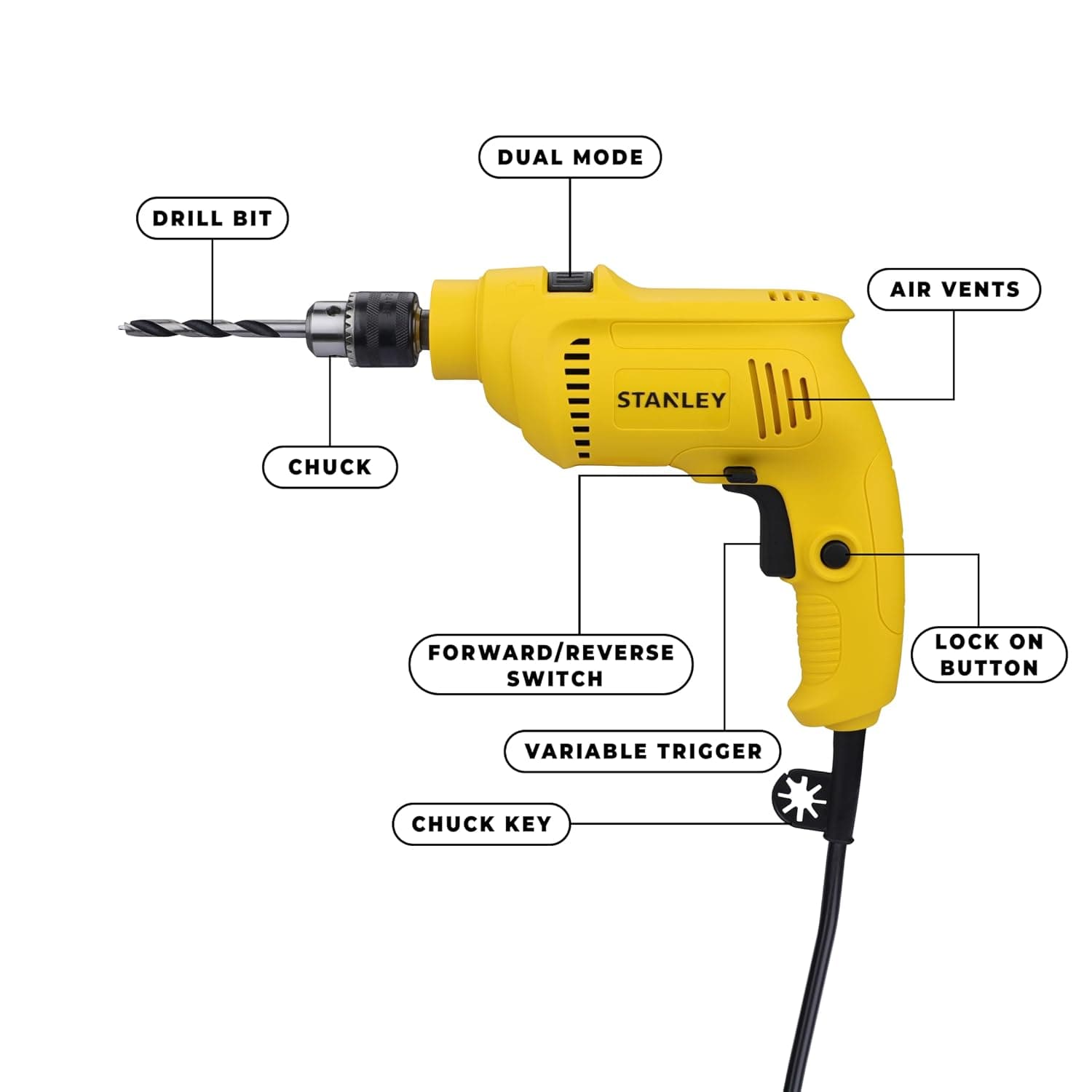 Stanley SDH550N-IN 550W 13 mm Impact Drill - View 3