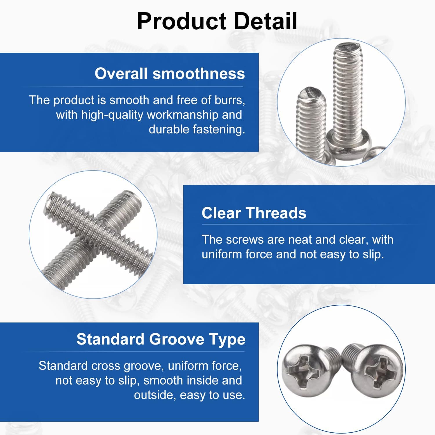 Generic M4 Standard Finish Machine Screw, 1 kg - View 3