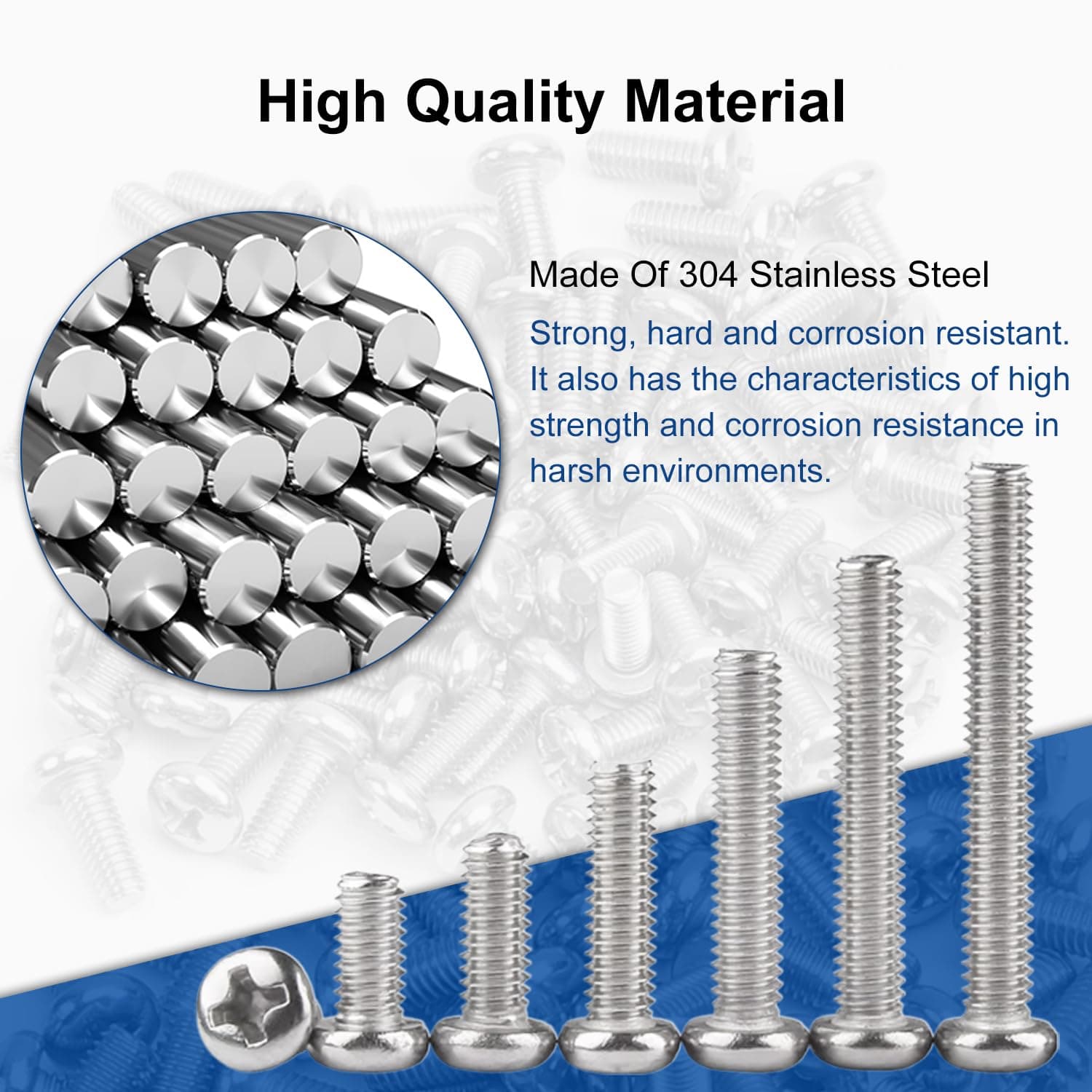 Generic M4 Standard Finish Machine Screw, 1 kg - View 2