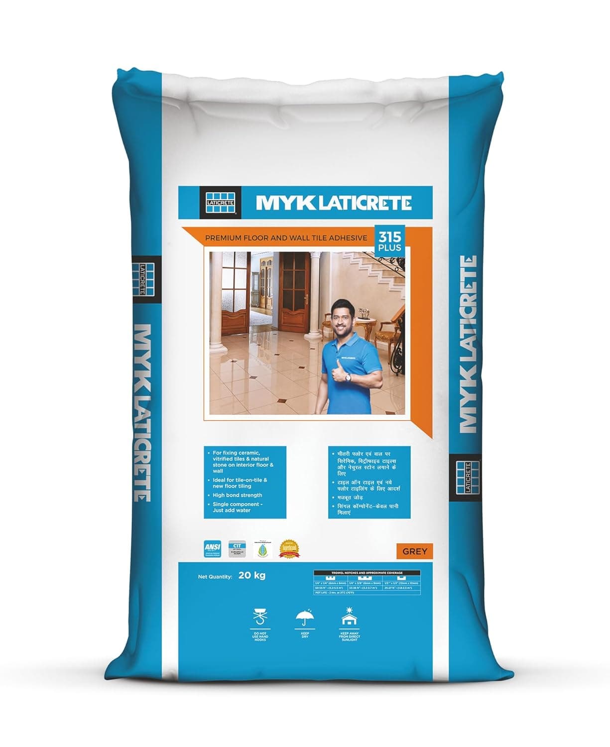 MYK Laticrete 315 Plus Tile Adhesive, White, 20 Kg Bag