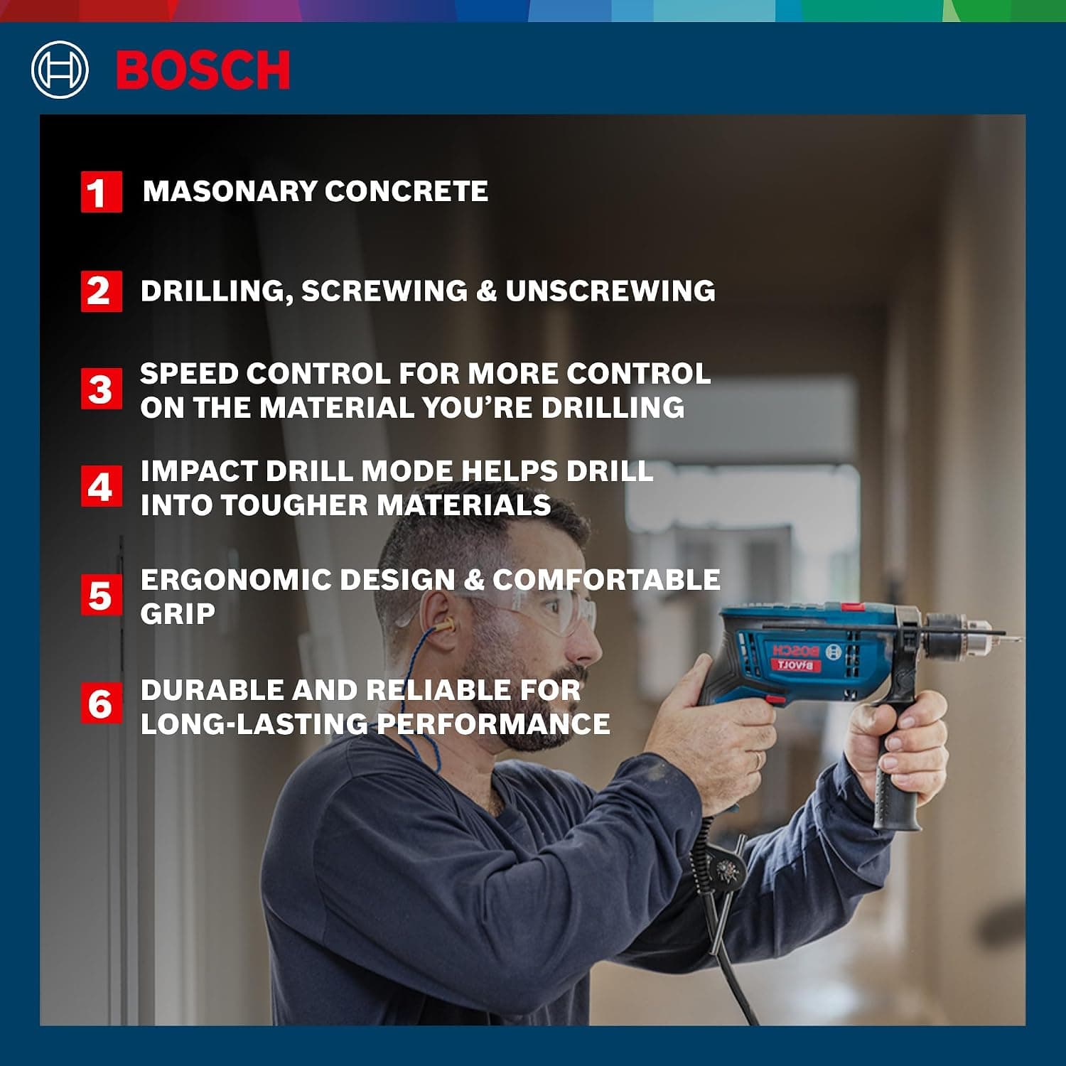 Bosch GSB 10RE 100Pcs 500W Impact Drill Machine Tool Kit - View 3