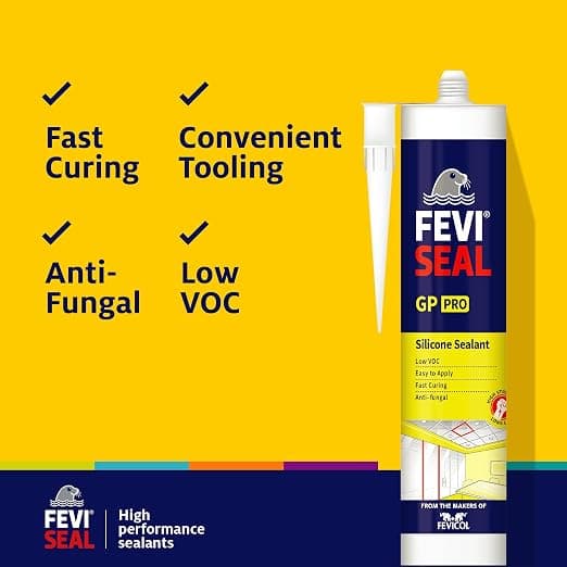 Feviseal GP Pro General Purpose Silicone Sealant, Clear, 280ml IHC - View 4