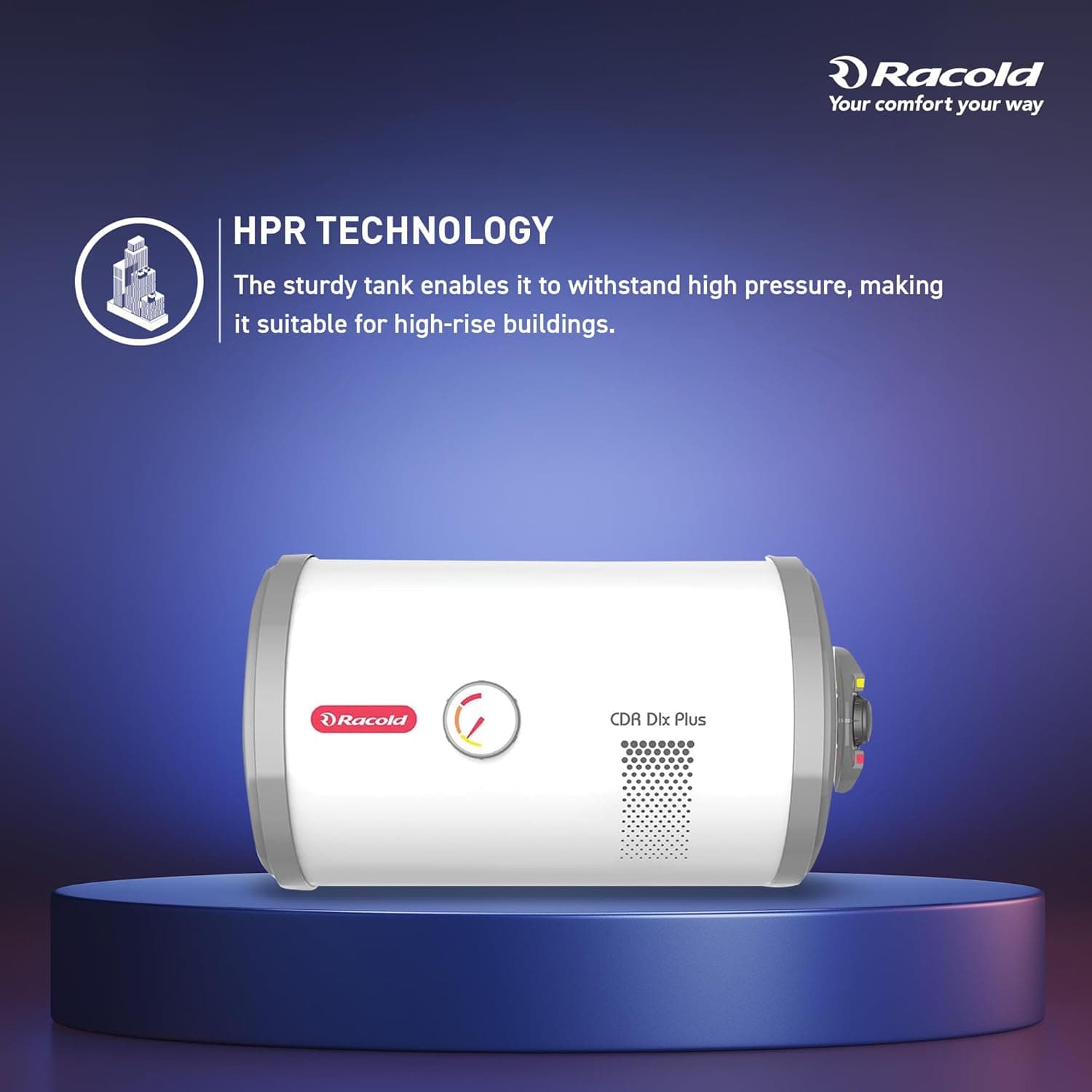 Racold CDR DLX PLUS Horizontal Electric Storage Geyser, 2kW, White - Ideal for smaller bathrooms, guest rooms, or bachelors needing fast, energy-efficient hot water for bucket baths. | White | 230 V - View 12