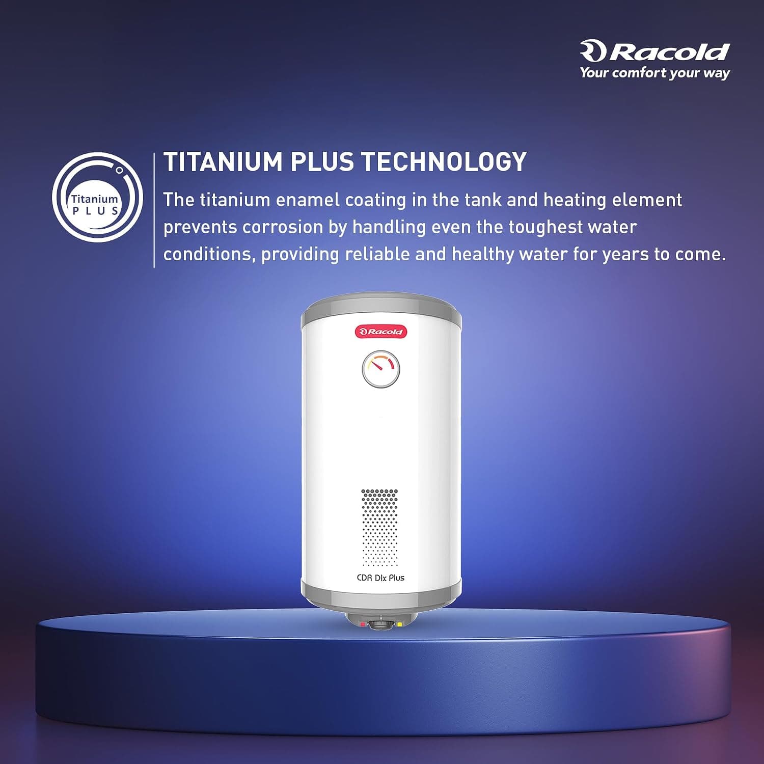 Racold CDR DLX PLUS Horizontal Electric Storage Geyser, 2kW, White - Ideal for smaller bathrooms, guest rooms, or bachelors needing fast, energy-efficient hot water for bucket baths. | White | 230 V - View 47