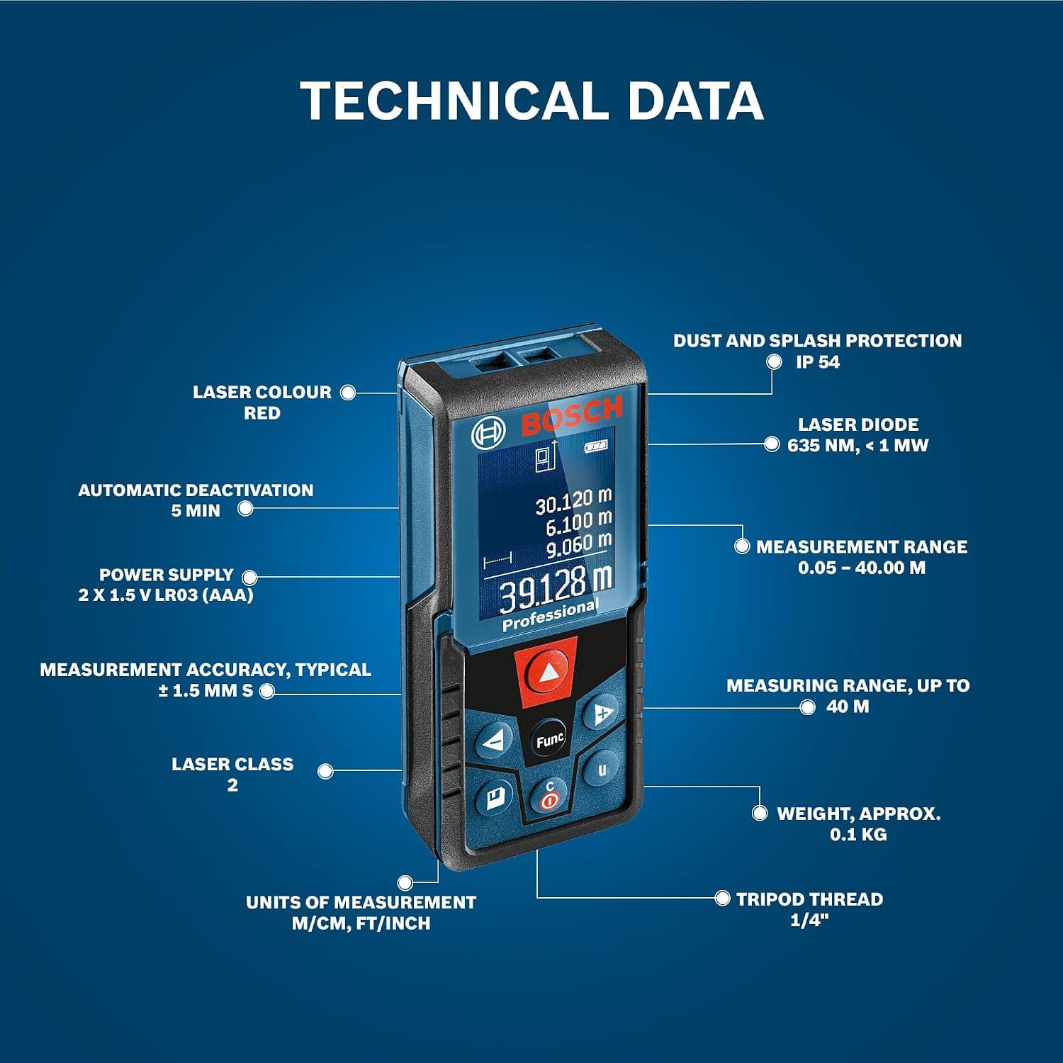 Bosch GLM 400 Laser Distance Meter - View 4