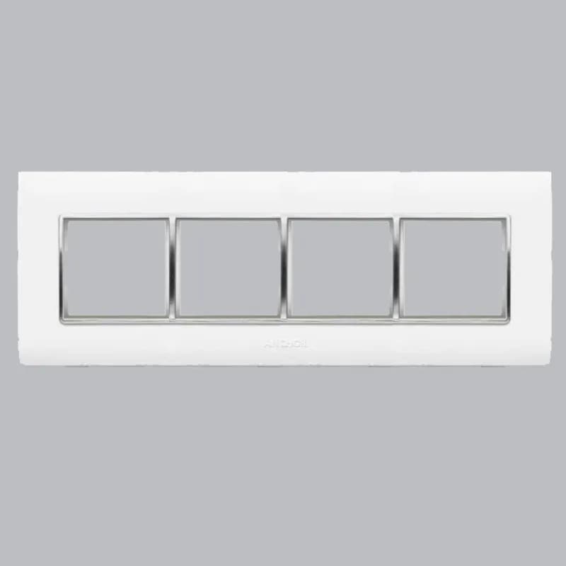 Anchor by Panasonic Penta Modular 8M Horizontal Cover Plate with Chrome Collar - PVC | Chrome | 8M