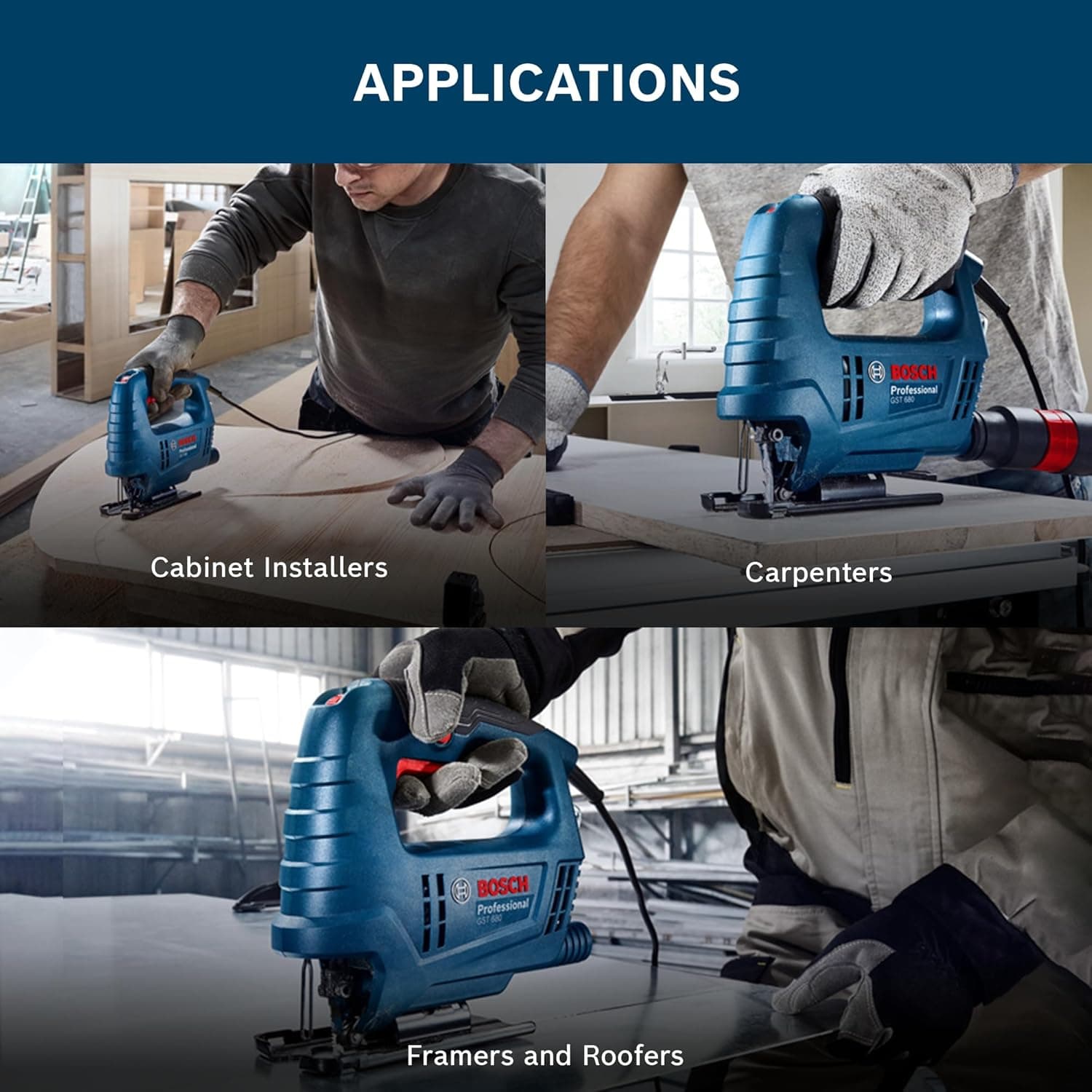 Bosch GST680 500W Corded Electric Jigsaw - Jigsaws | Saw Stroke: 20 mm | 06015B40F0 - View 6