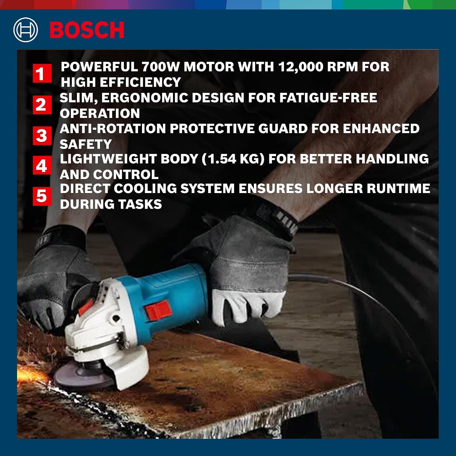 Bosch GWS 700-100 750 W 4 inch Angle Grinder - View 3
