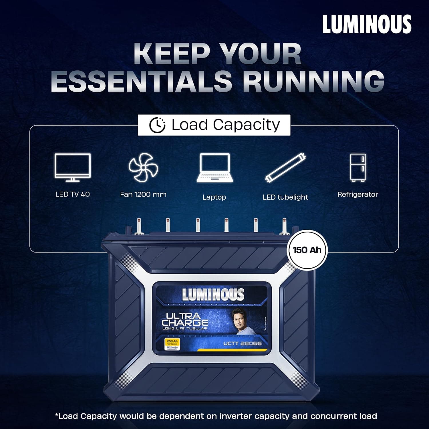 Luminous Ultra Charge UCTT-28066 250 Ah Tall Tubular Inverter Battery - View 5