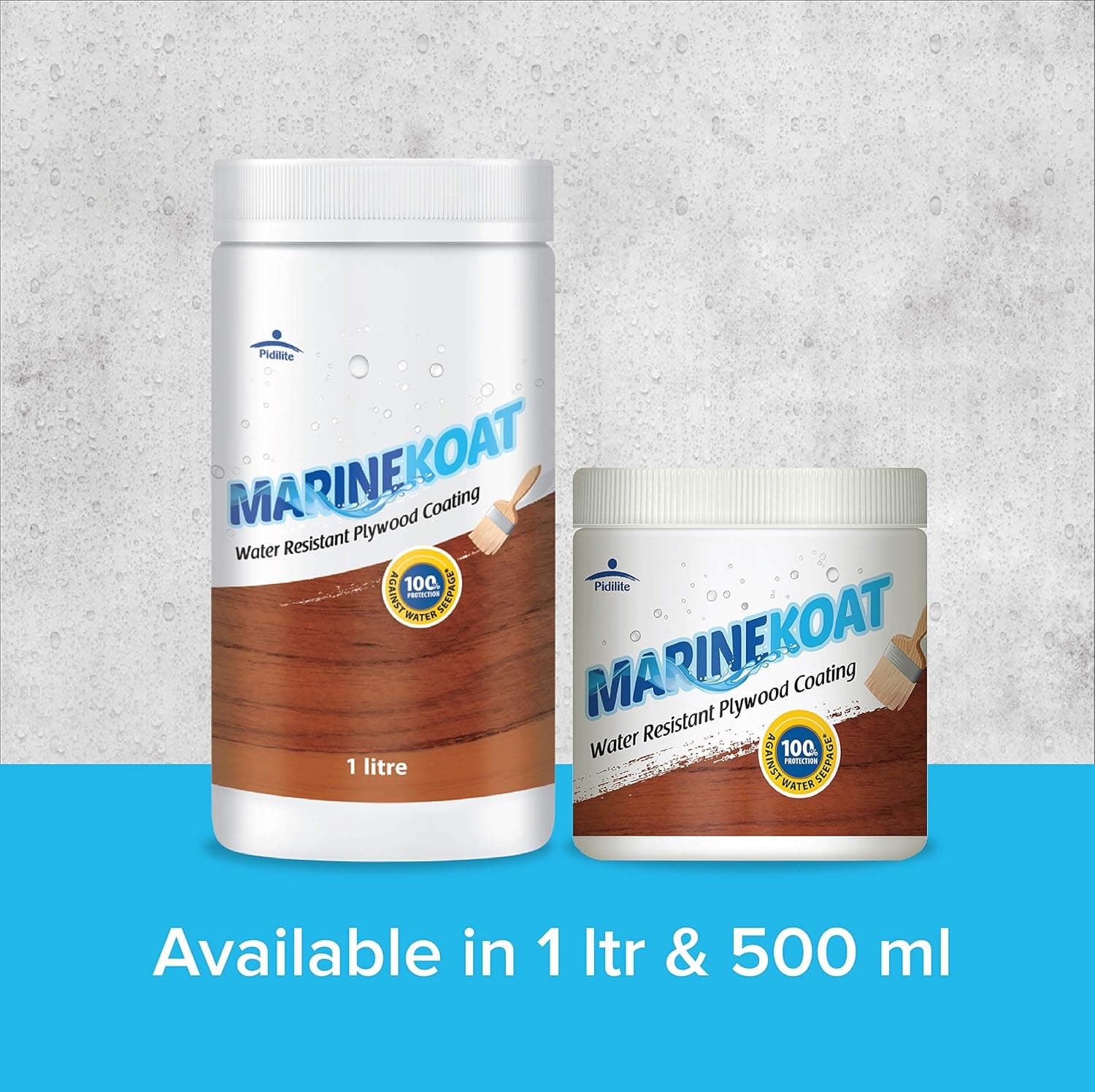 Pidilite Marinekoat Waterproof Plywood Coating Paint - 100 sq ft per litre coverage for 2 coats | 1 Ltr | Clear - View 12