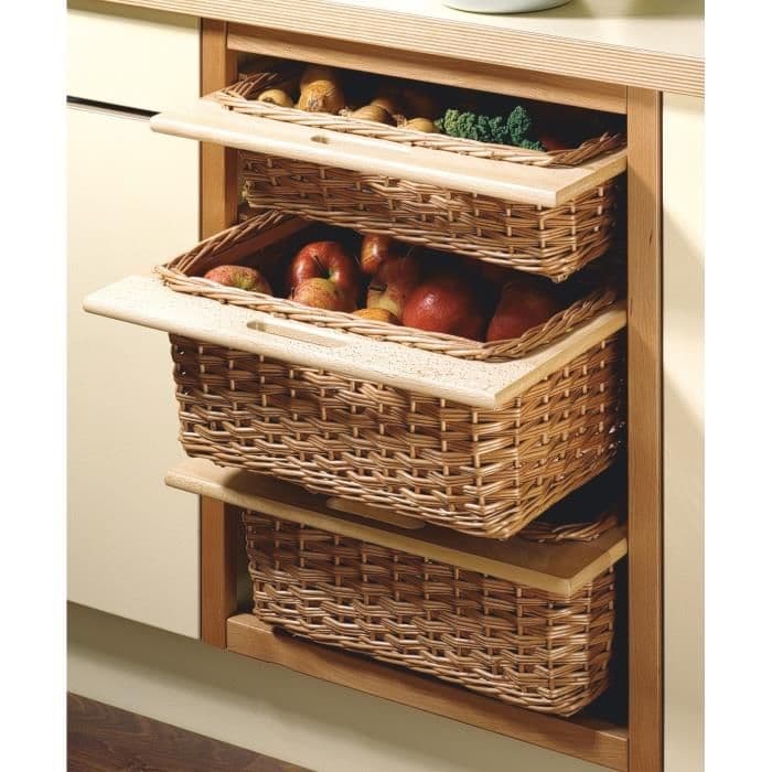 Hettich Wicker Baskets with Beech Runner - View 2