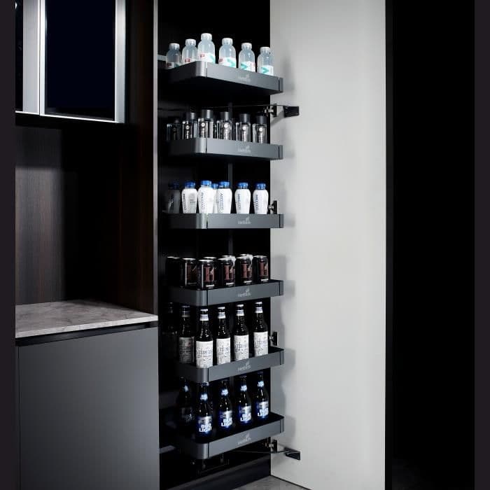Hettich Cargo Larder 600mm 6-Tier Frame & Basket, 532x500x1828mm (Order Frame And Basket For Making Complete Set)