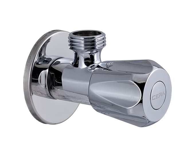 CERA Ultra Chrome Finish One-Way Angle Cock Angle cock with wall flange, (Pack of 12), F8040301CH