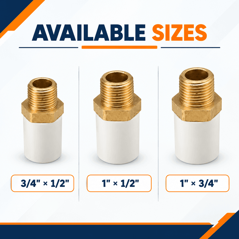 Ashirvad FlowGuard Plus Reducing MABT - 3/4 X 1/2 Inch | Reducing MABT | Socket: CPVC | Male Thread: Brass - View 6