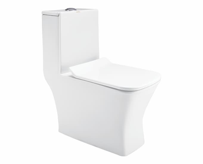 CERA Cinova One Piece EWC with Slim Soft Close Seat Cover, S-Trap 220mm, Snow White, S1013242SN