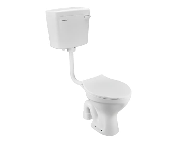 CERA Conventional EWC with Cajol Soft Close Seat Cover and Congo Single Flush Cistern Combo, Snow White, S1059103SN