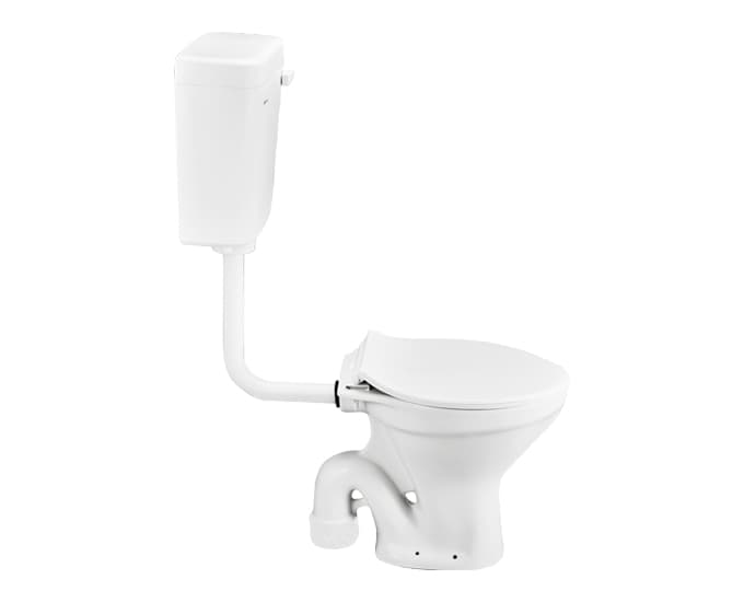 CERA Conventional EWC with Cajol Soft Close Seat Cover and Congo Single Flush Cistern Combo, Snow White, S1059103SN - View 2