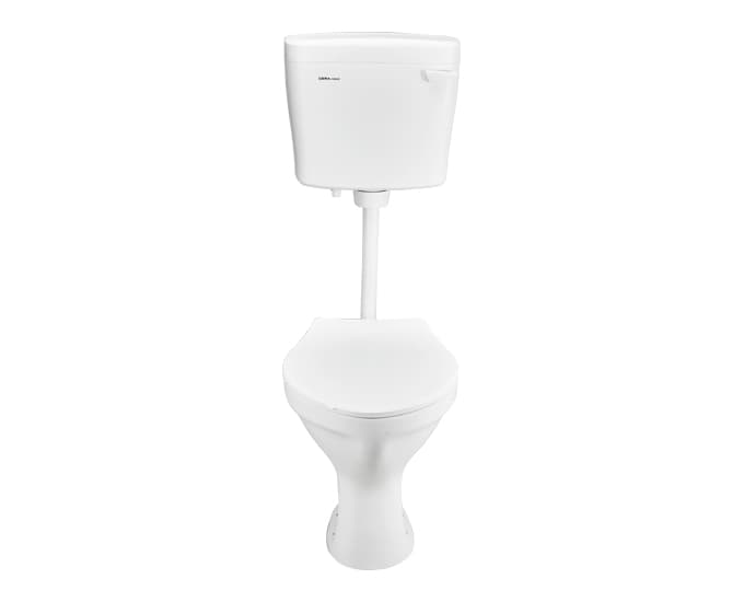 CERA Conventional EWC with Cajol Soft Close Seat Cover and Congo Single Flush Cistern Combo, Snow White, S1059103SN - View 3