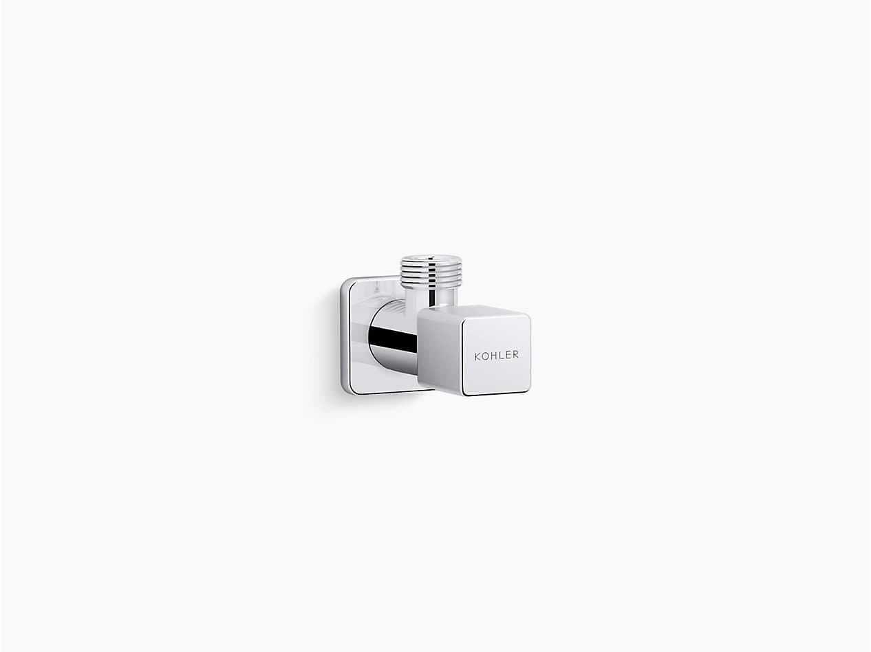 Kohler Complementary Angle Valve with Square Handle, 80158IN-9AV-CP - Brass | 80158IN-9AV-CP | Chrome Plated