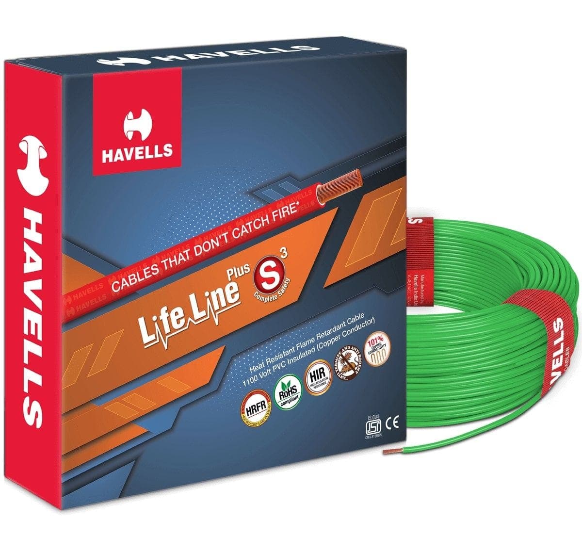 Havells Life Line Plus S3 FR Wire, 90 Mtr - 90 | Blue | 1.1 kV - View 10