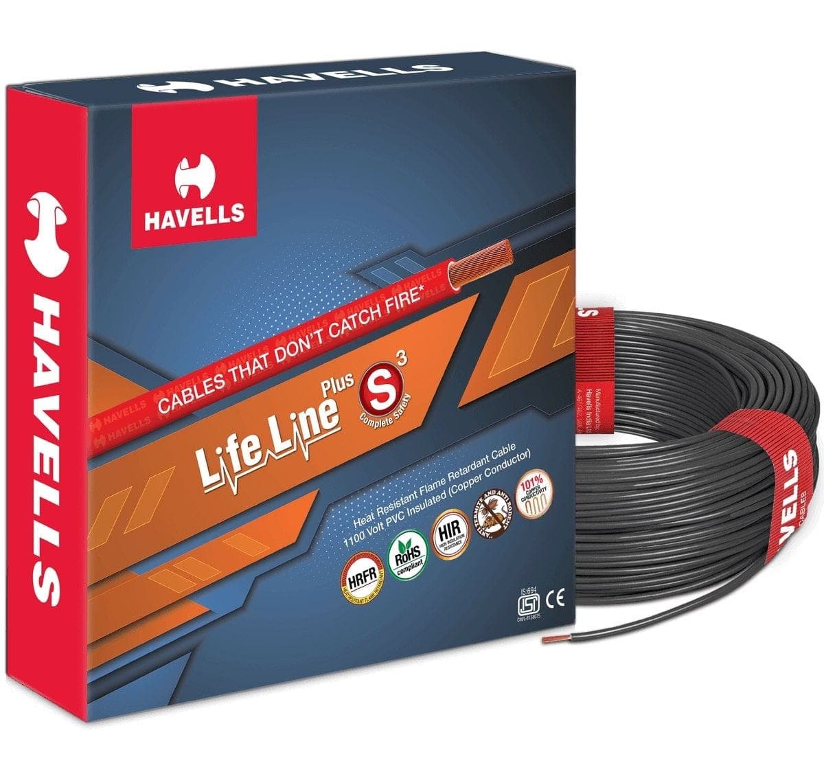 Havells Life Line Plus S3 FR Wire, 90 Mtr - 90 | Blue | 1.1 kV - View 13