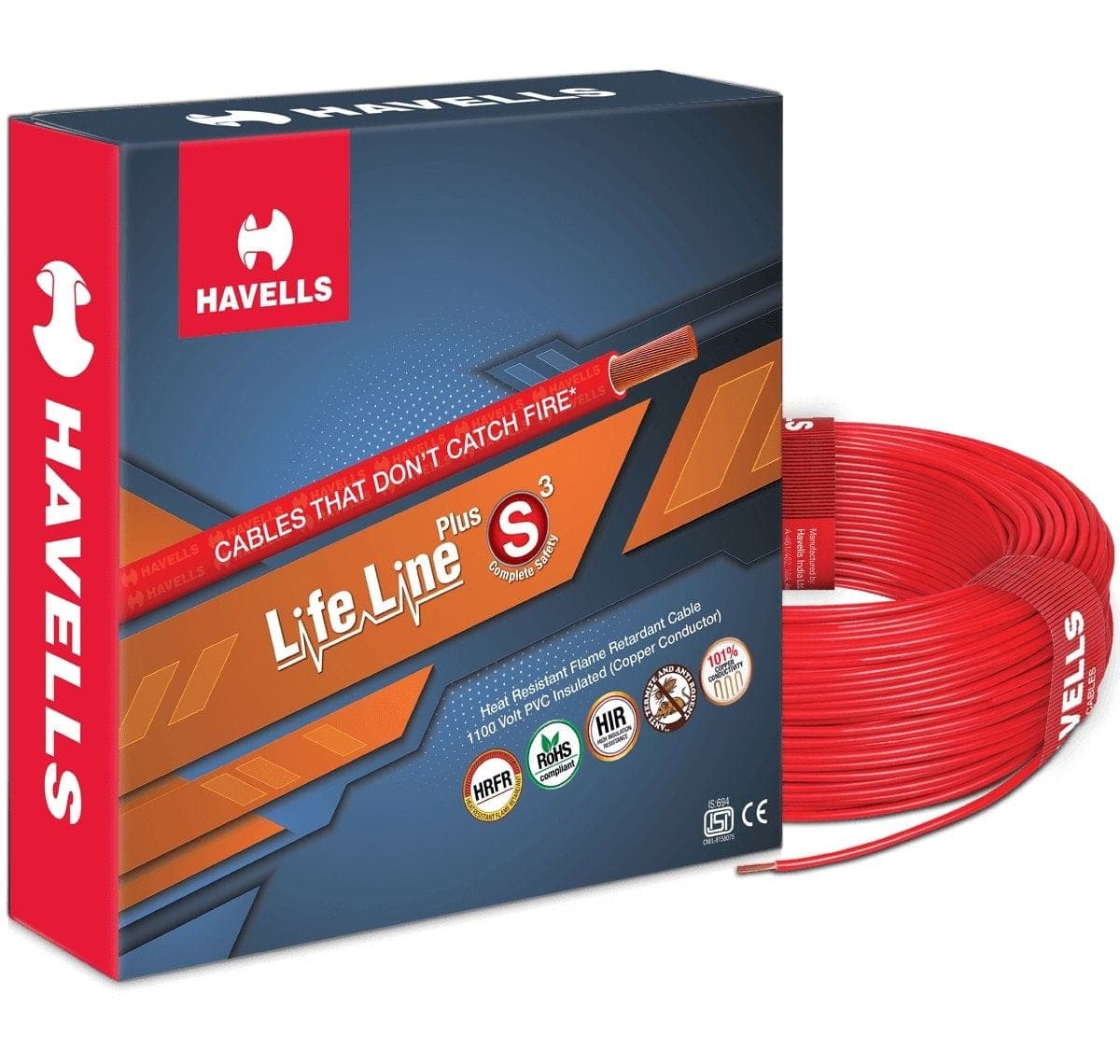 Havells Life Line Plus S3 FR Wire, 90 Mtr - 90 | Blue | 1.1 kV - View 44