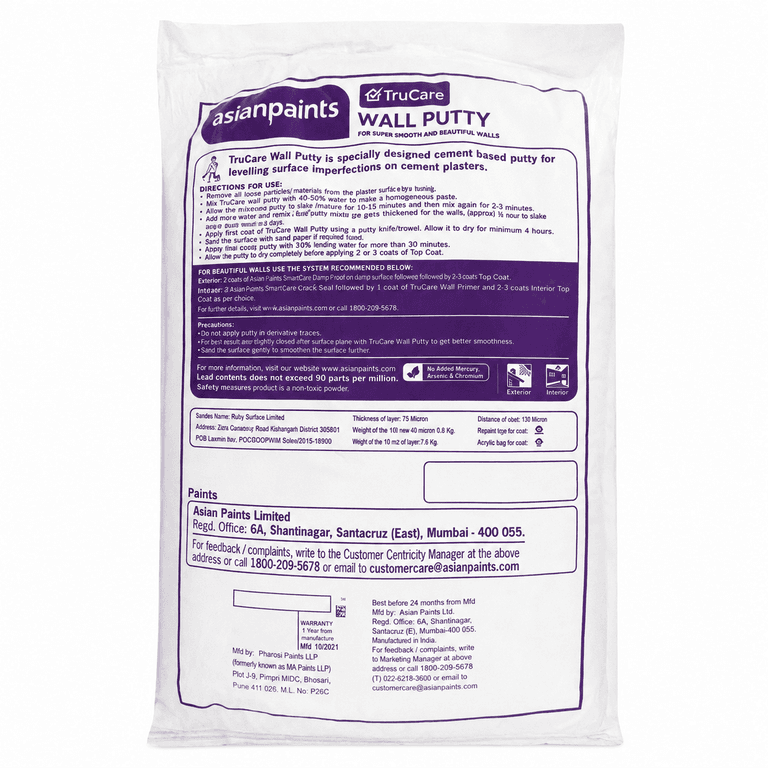 Asian Paints TruCare White 40 kg Putty - View 2