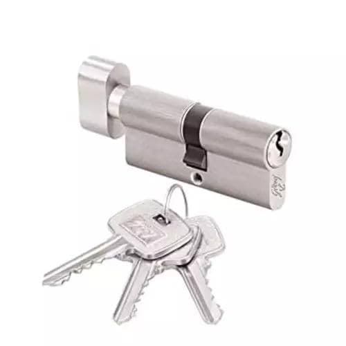 Godrej 5476 Satin Steel Finish Matte Cylinder-1CK 60mm - 60 mm | Euro-profile pin cylinder 60 mm – 1CK, for mortise lock body | Stainless Steel - View 2