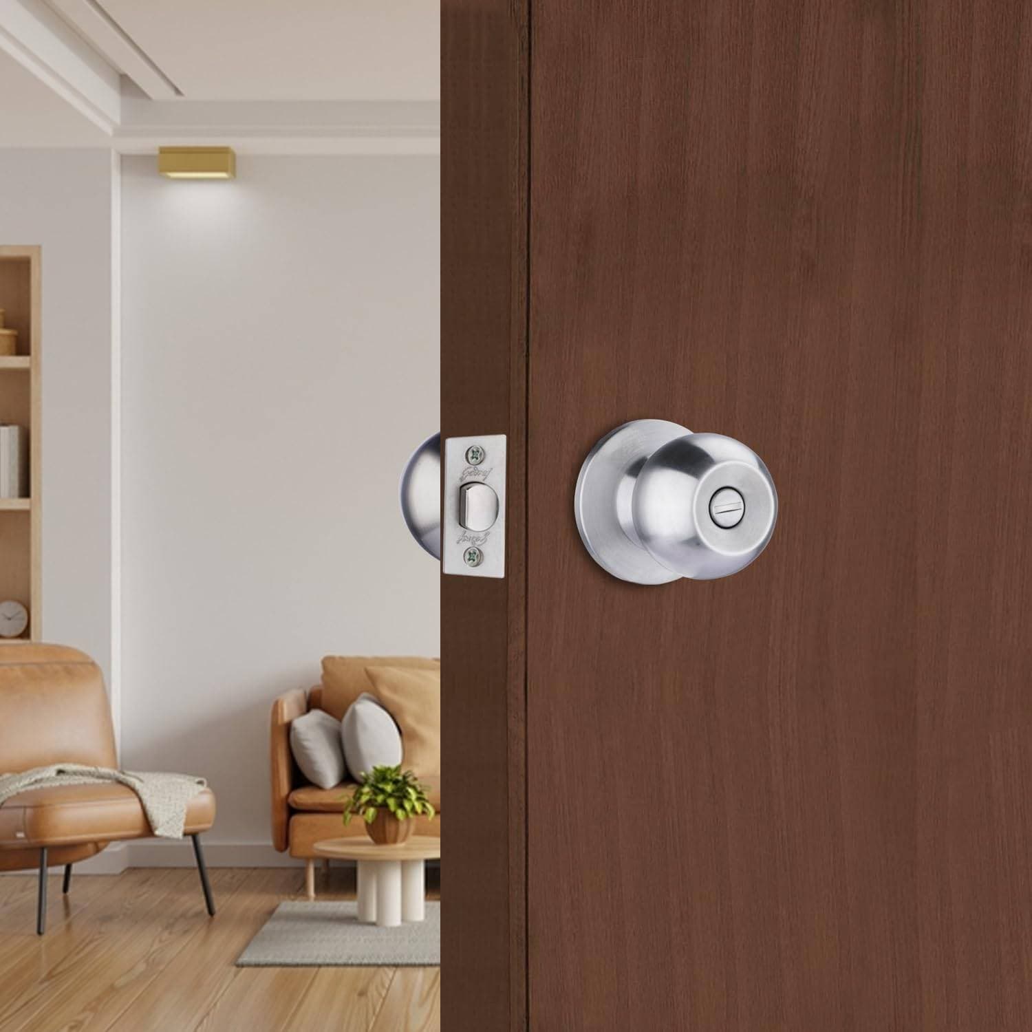 Godrej 5805 SS Matte  Keyless Cylindrical Lock w/o Key - View 2