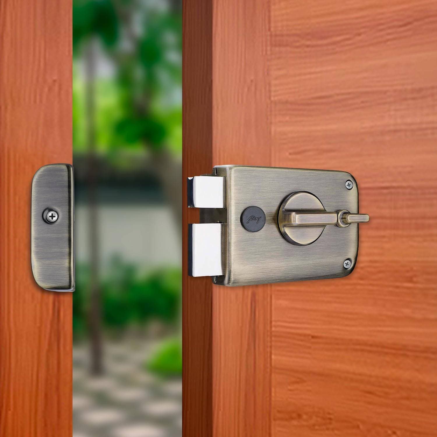 Godrej 6085 Antique Brass Finish Twinbolt Ultra XL+ 1CK Deadbolt lock - View 2