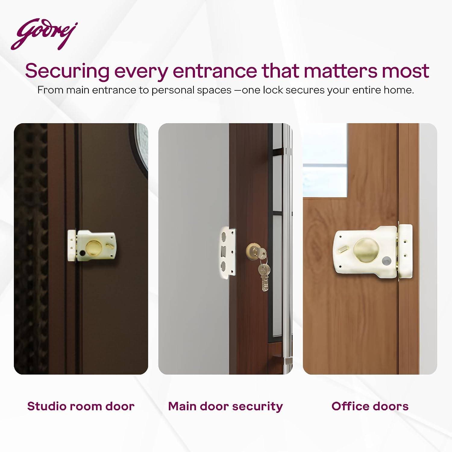 Godrej 5305 Tri Shaft 1CK with Latch Rim lock - View 5