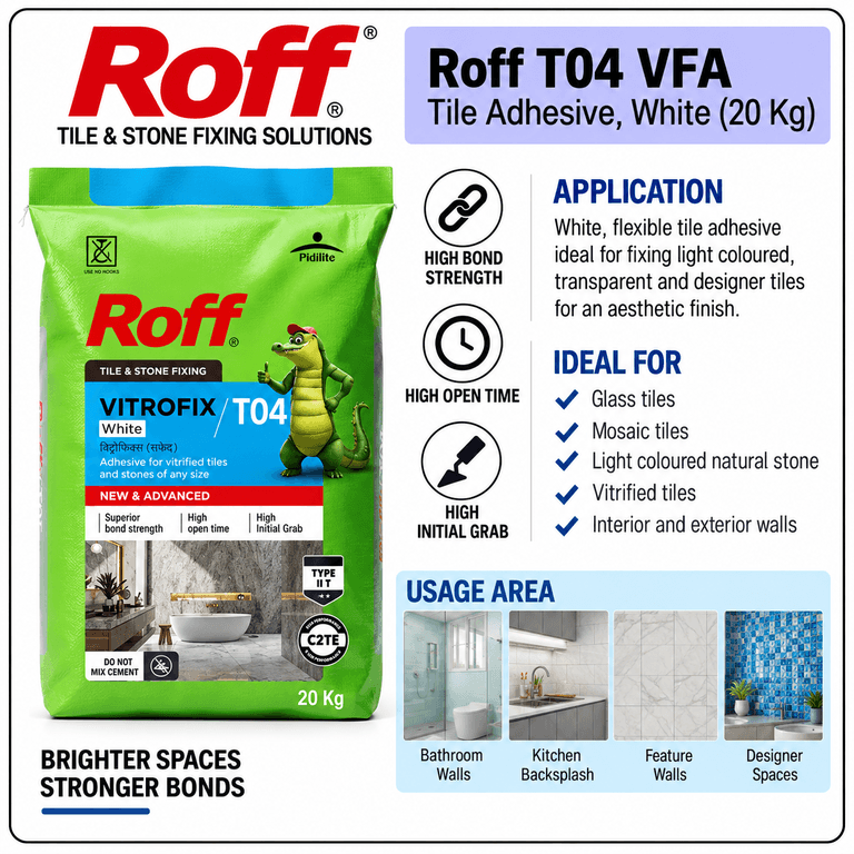 Roff T04 Vitrofix Tile Adhesive White 20 kg - View 4