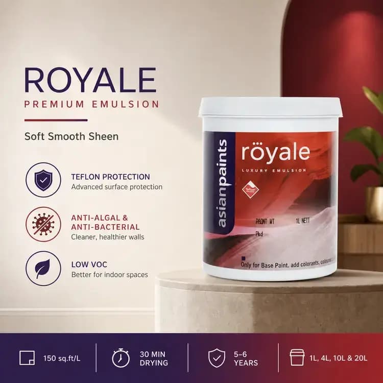 Asian Paints Royale Luxury Emulsion Base White - View 2